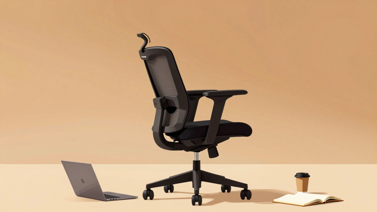 Someone leaning back in a Steelcase Leap V2 chair as its backrest dynamically adjusts to their spine, arms on movable armrests.