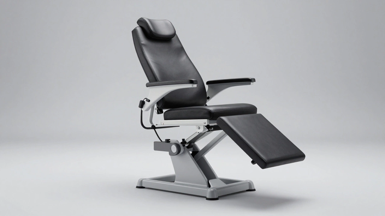 A medical power lift chair in a mid-lift position against a neutral background