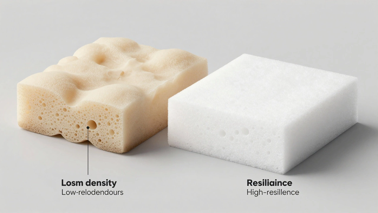 Comparison of compressed low-density vs resilient high-density foam