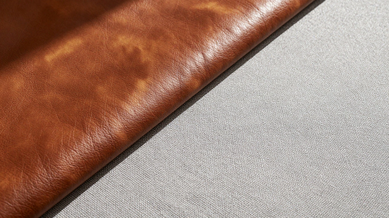 Comparison of durable top-grain leather and microfiber fabrics