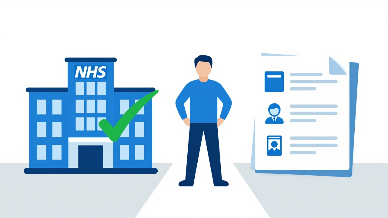 Illustration showing NHS support and insurance appeal processes